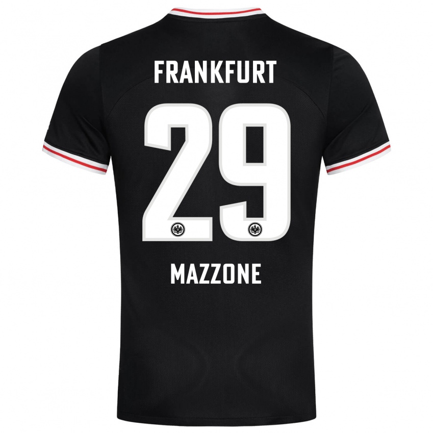 Kinder Matteo Mazzone #29 Schwarz Auswärtstrikot Trikot 2023/24 T-Shirt Belgien