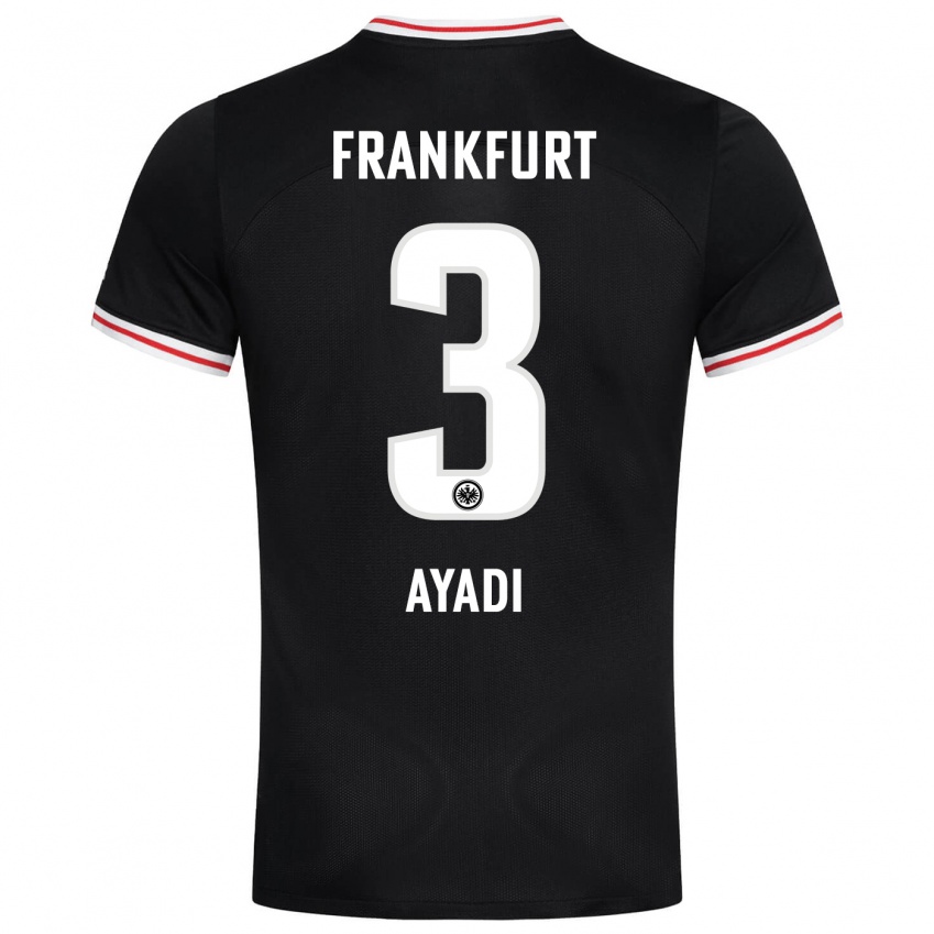 Enfant Maillot Akram Ayadi #3 Noir Tenues Extérieur 2023/24 T-Shirt Belgique
