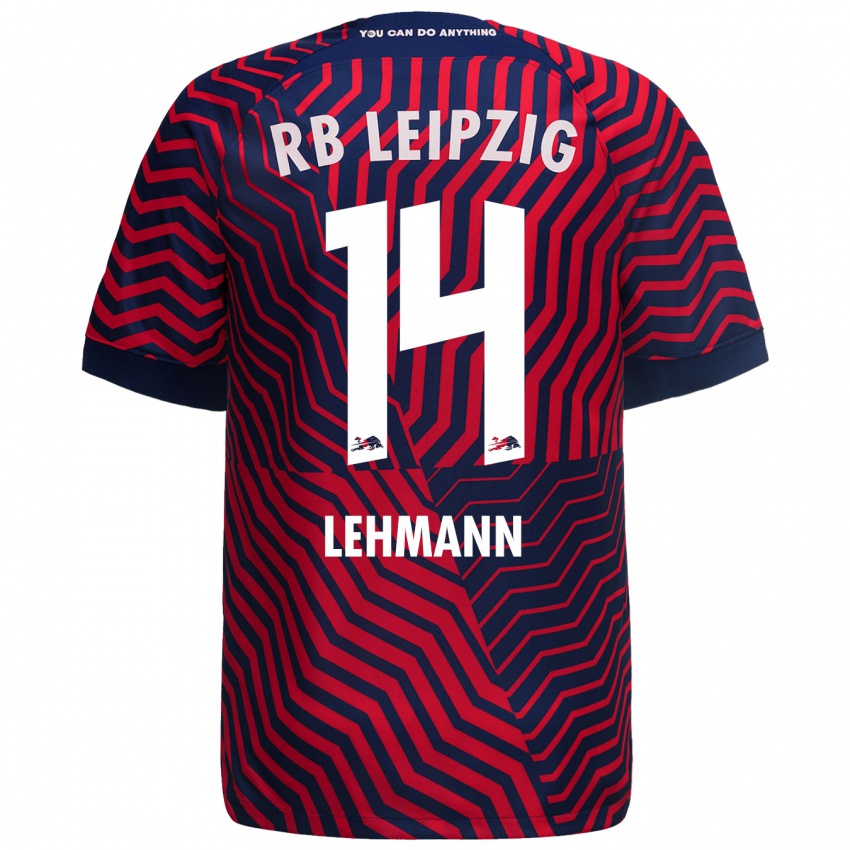 Kinder Noah Lehmann #14 Blau Rot Auswärtstrikot Trikot 2023/24 T-Shirt Belgien
