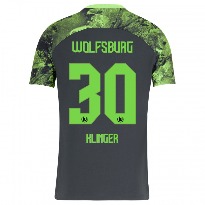 Kinder Niklas Klinger #30 Dunkelgrau Auswärtstrikot Trikot 2023/24 T-Shirt Belgien