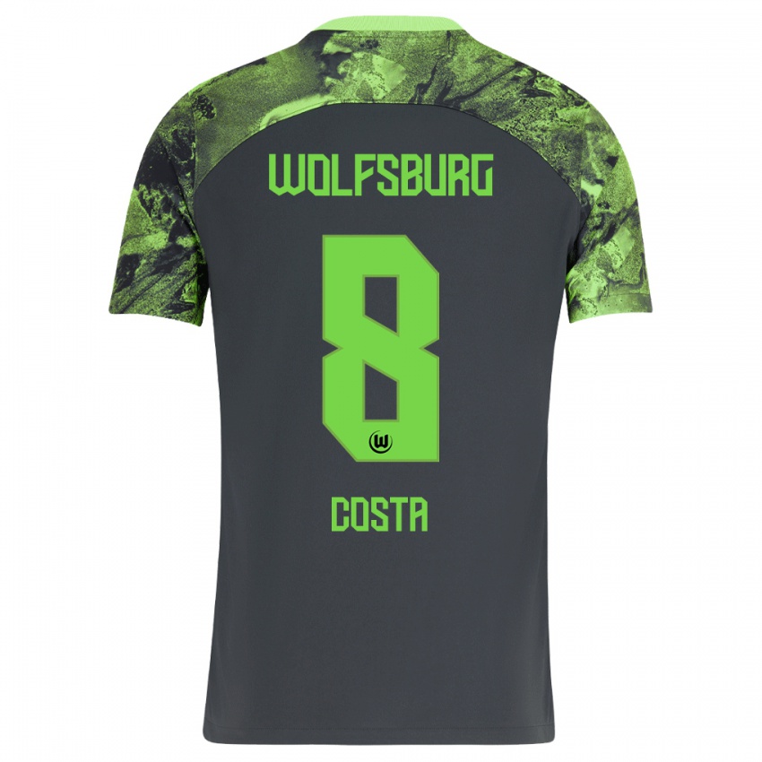 Kinder Jesse Costa #8 Dunkelgrau Auswärtstrikot Trikot 2023/24 T-Shirt Belgien
