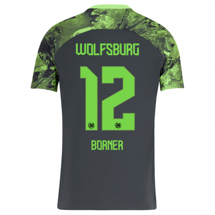 Kinder Benedikt Börner #12 Dunkelgrau Auswärtstrikot Trikot 2023/24 T-Shirt Belgien