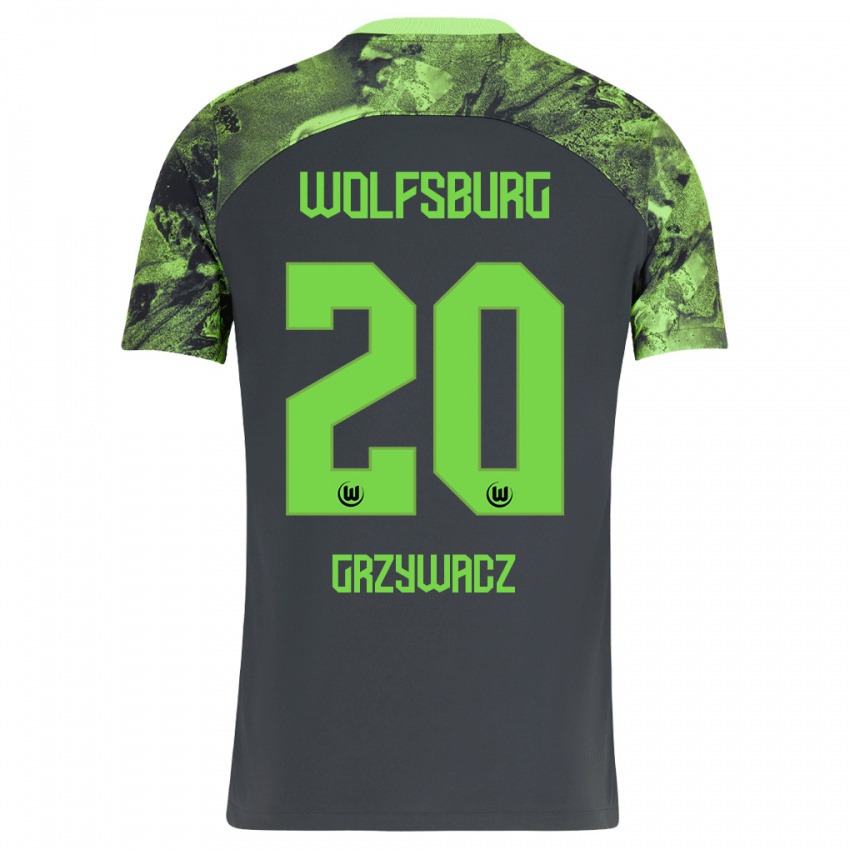 Kinder Eryk Grzywacz #20 Dunkelgrau Auswärtstrikot Trikot 2023/24 T-Shirt Belgien