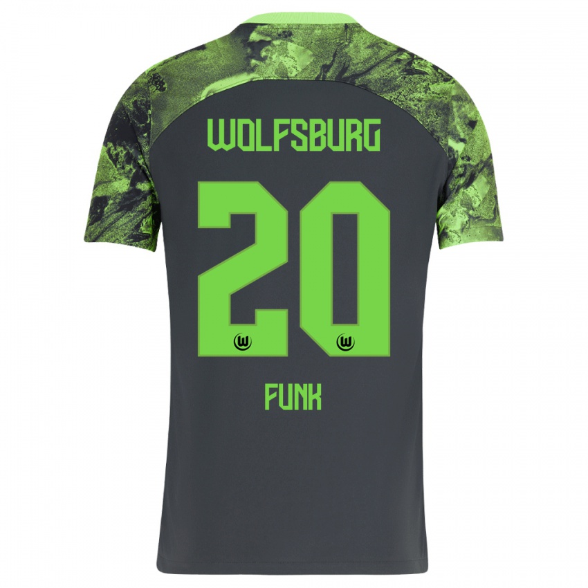 Kinder Jonah Funk #20 Dunkelgrau Auswärtstrikot Trikot 2023/24 T-Shirt Belgien