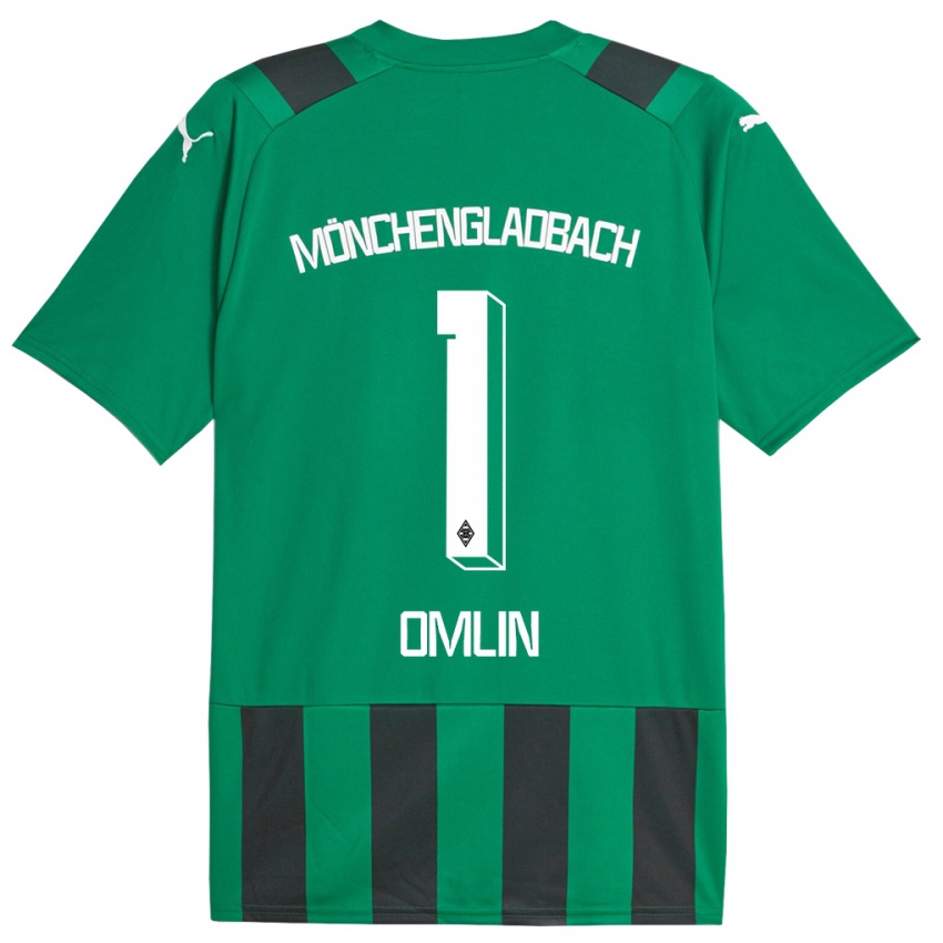 Kinder Jonas Omlin #1 Schwarz Grün Auswärtstrikot Trikot 2023/24 T-Shirt Belgien