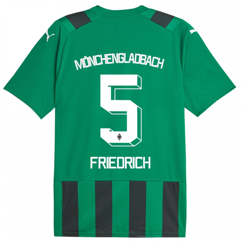 Kinder Marvin Friedrich #5 Schwarz Grün Auswärtstrikot Trikot 2023/24 T-Shirt Belgien