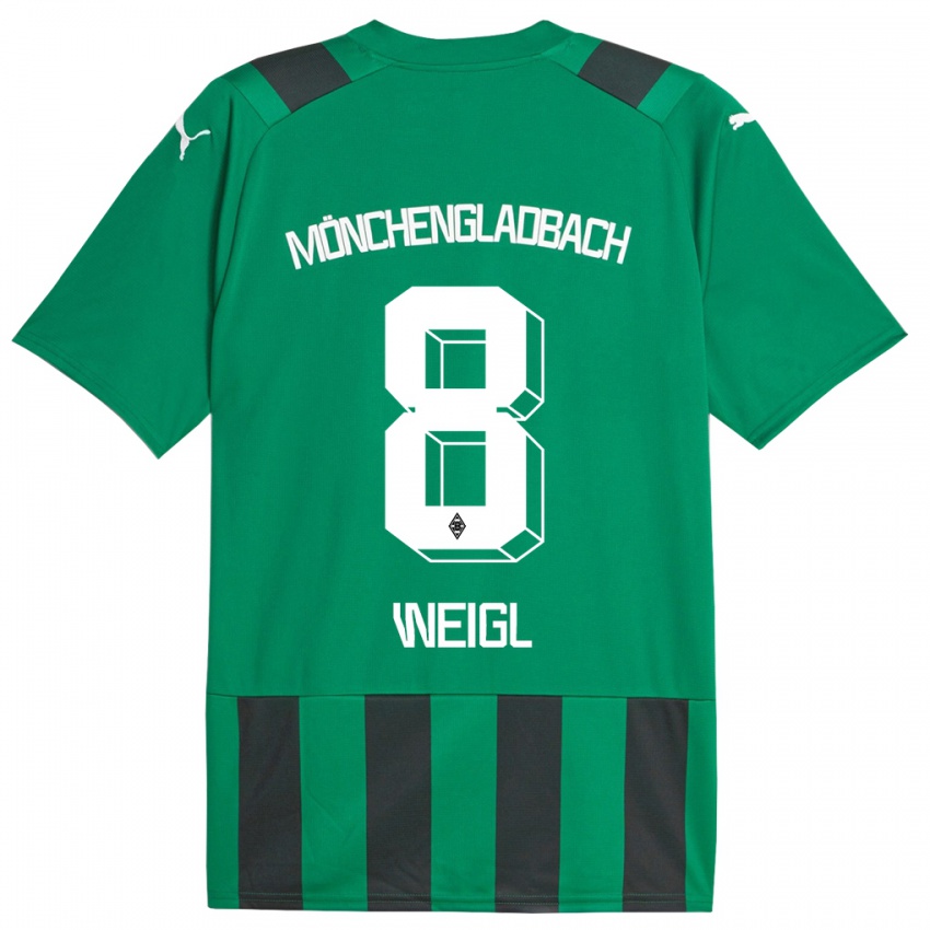 Kinder Julian Weigl #8 Schwarz Grün Auswärtstrikot Trikot 2023/24 T-Shirt Belgien