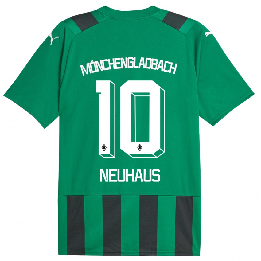 Kinder Florian Neuhaus #10 Schwarz Grün Auswärtstrikot Trikot 2023/24 T-Shirt Belgien