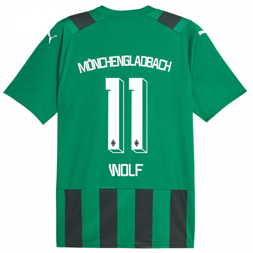 Kinder Hannes Wolf #11 Schwarz Grün Auswärtstrikot Trikot 2023/24 T-Shirt Belgien