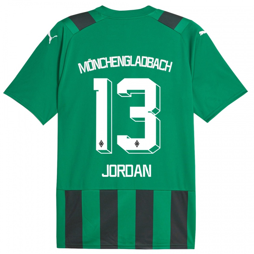 Kinder Jordan #13 Schwarz Grün Auswärtstrikot Trikot 2023/24 T-Shirt Belgien