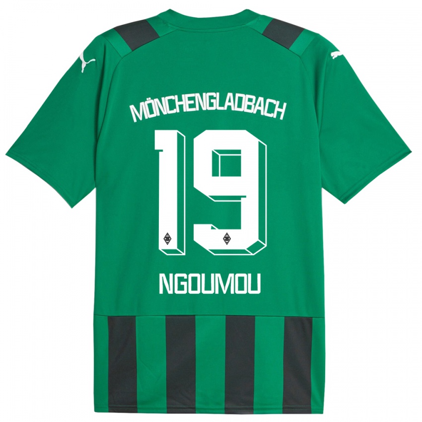 Enfant Maillot Nathan Ngoumou #19 Vert Noir Tenues Extérieur 2023/24 T-Shirt Belgique