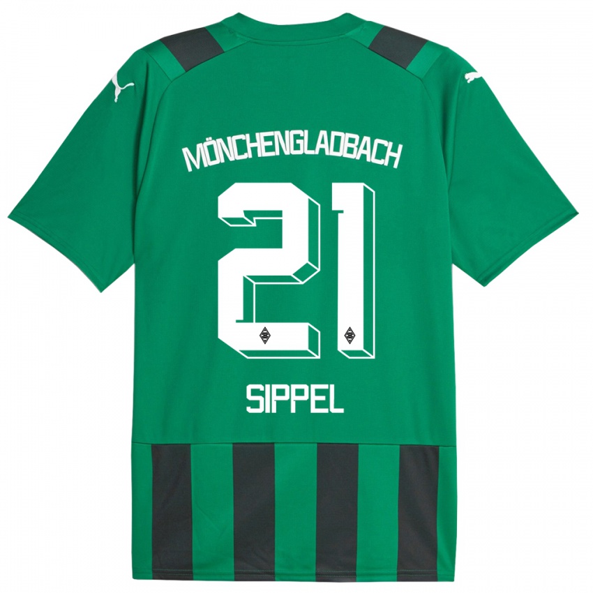 Kinder Tobias Sippel #21 Schwarz Grün Auswärtstrikot Trikot 2023/24 T-Shirt Belgien