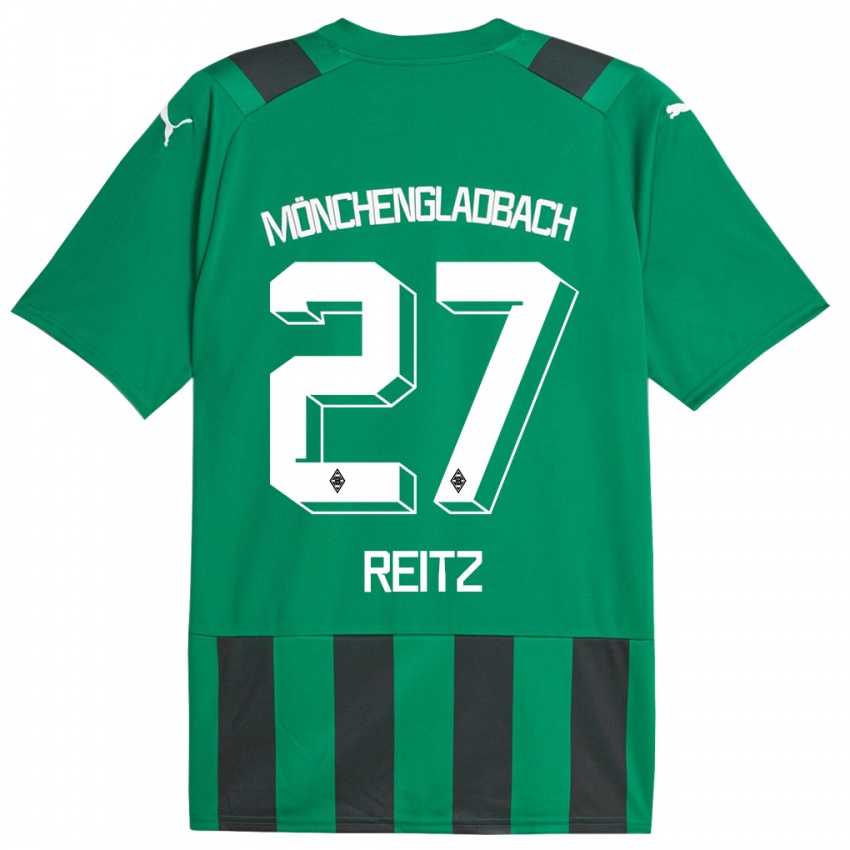 Enfant Maillot Rocco Reitz #27 Vert Noir Tenues Extérieur 2023/24 T-Shirt Belgique