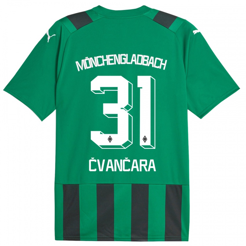 Kinder Tomas Cvancara #31 Schwarz Grün Auswärtstrikot Trikot 2023/24 T-Shirt Belgien