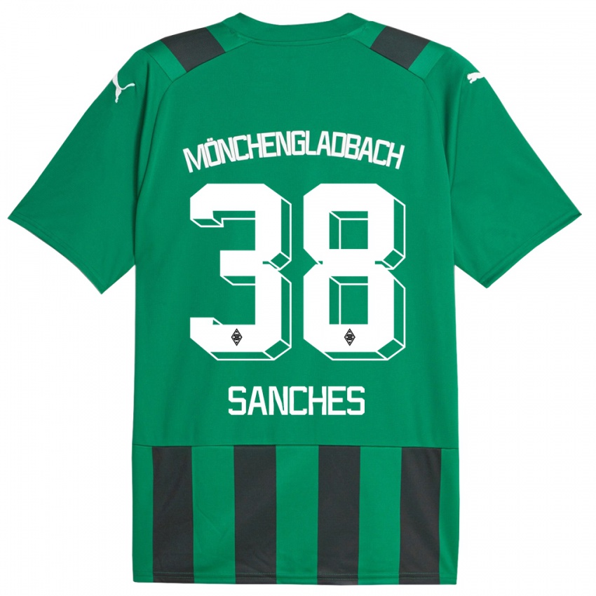 Kinder Yvandro Borges Sanches #38 Schwarz Grün Auswärtstrikot Trikot 2023/24 T-Shirt Belgien