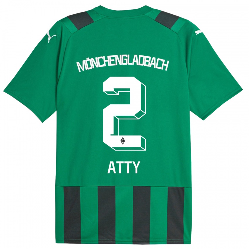 Kinder Yassir Atty #2 Schwarz Grün Auswärtstrikot Trikot 2023/24 T-Shirt Belgien