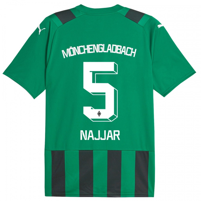 Kinder Jamil Najjar #5 Schwarz Grün Auswärtstrikot Trikot 2023/24 T-Shirt Belgien