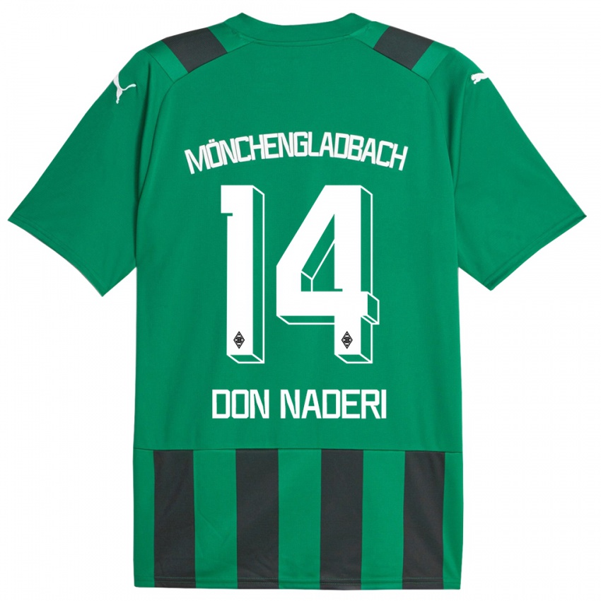 Kinder Ryan Don Naderi #14 Schwarz Grün Auswärtstrikot Trikot 2023/24 T-Shirt Belgien