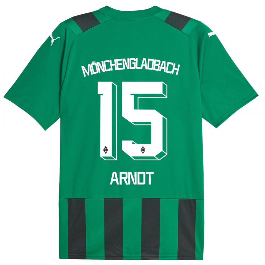 Enfant Maillot Leo Arndt #15 Vert Noir Tenues Extérieur 2023/24 T-Shirt Belgique