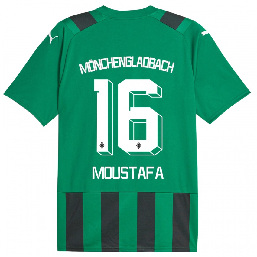 Enfant Maillot Moustafa Ashraf Moustafa #16 Vert Noir Tenues Extérieur 2023/24 T-Shirt Belgique