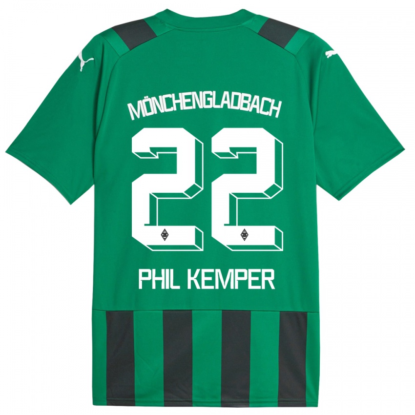 Kinder Phil Kemper #22 Schwarz Grün Auswärtstrikot Trikot 2023/24 T-Shirt Belgien