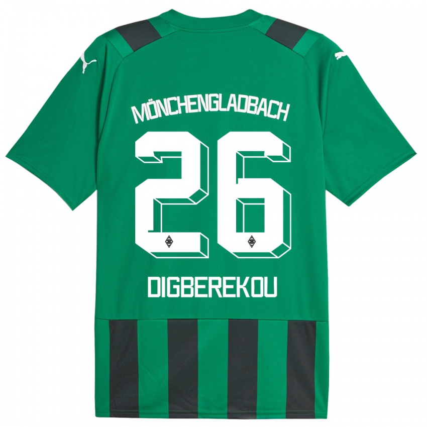 Kinder Ibrahim Digberekou #26 Schwarz Grün Auswärtstrikot Trikot 2023/24 T-Shirt Belgien
