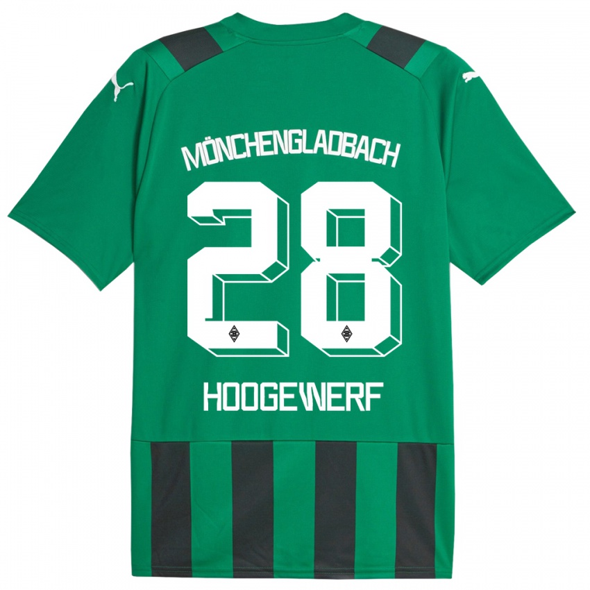 Kinder Dillon Hoogewerf #28 Schwarz Grün Auswärtstrikot Trikot 2023/24 T-Shirt Belgien