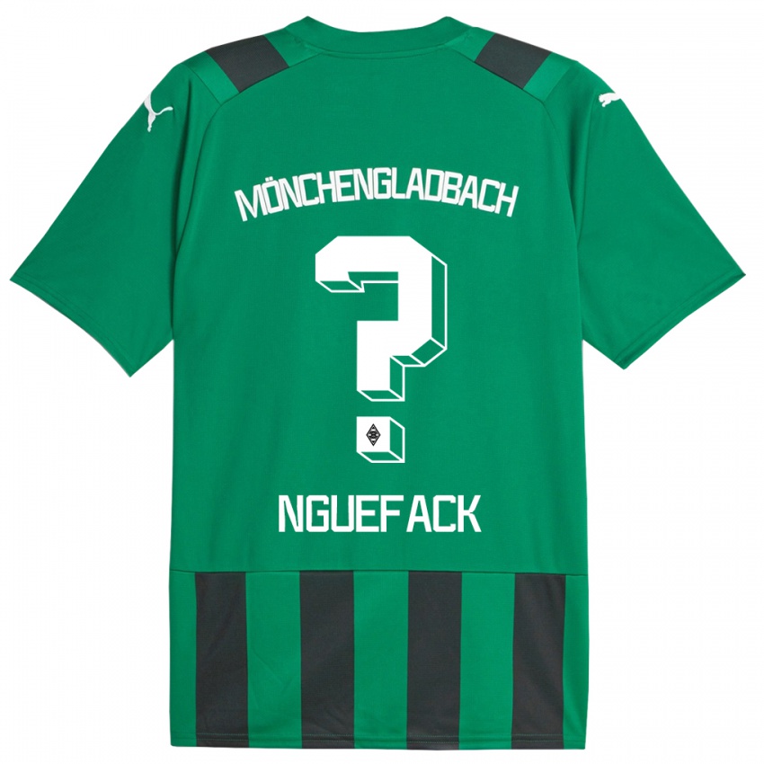 Kinder Mathieu Nguefack #0 Schwarz Grün Auswärtstrikot Trikot 2023/24 T-Shirt Belgien