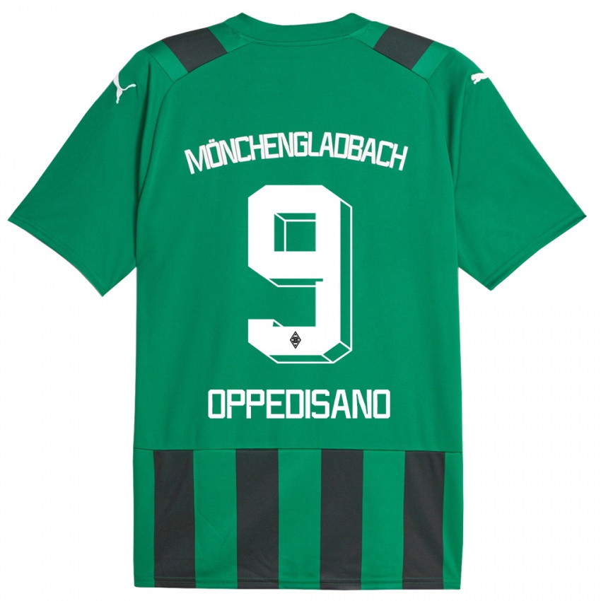 Kinderen Valentina Oppedisano #9 Zwart Groen Uitshirt Uittenue 2023/24 T-Shirt België