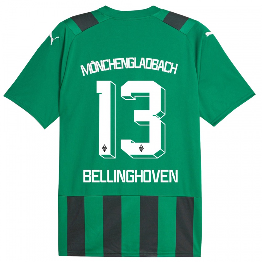 Kinder Christina Bellinghoven #13 Schwarz Grün Auswärtstrikot Trikot 2023/24 T-Shirt Belgien