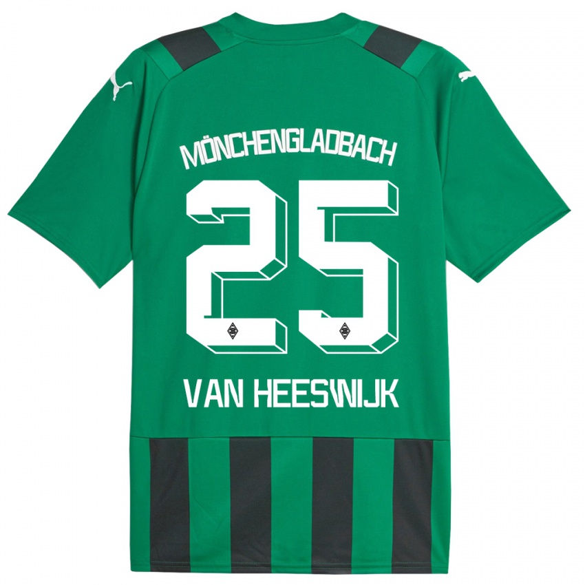 Enfant Maillot Amber Van Heeswijk #25 Vert Noir Tenues Extérieur 2023/24 T-Shirt Belgique