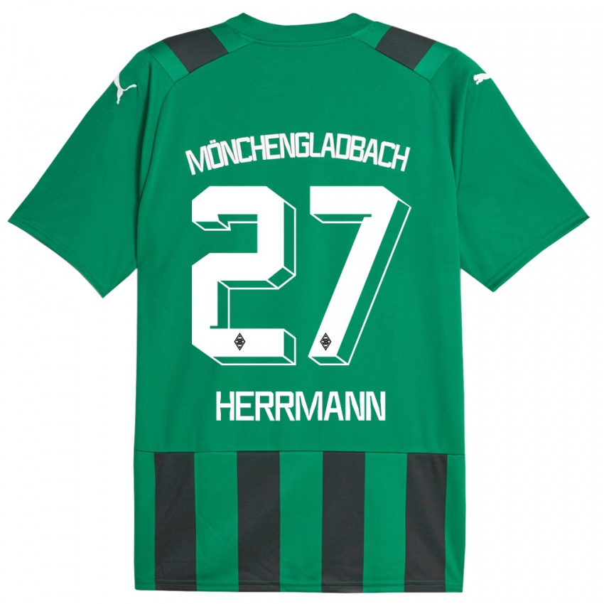 Kinder Michelle Herrmann #27 Schwarz Grün Auswärtstrikot Trikot 2023/24 T-Shirt Belgien