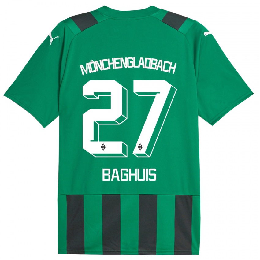Kinder Chantal Baghuis #27 Schwarz Grün Auswärtstrikot Trikot 2023/24 T-Shirt Belgien