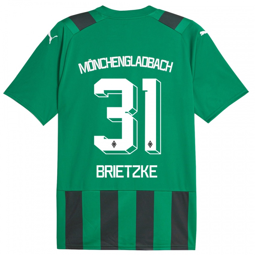 Kinder Yvonne Brietzke #31 Schwarz Grün Auswärtstrikot Trikot 2023/24 T-Shirt Belgien