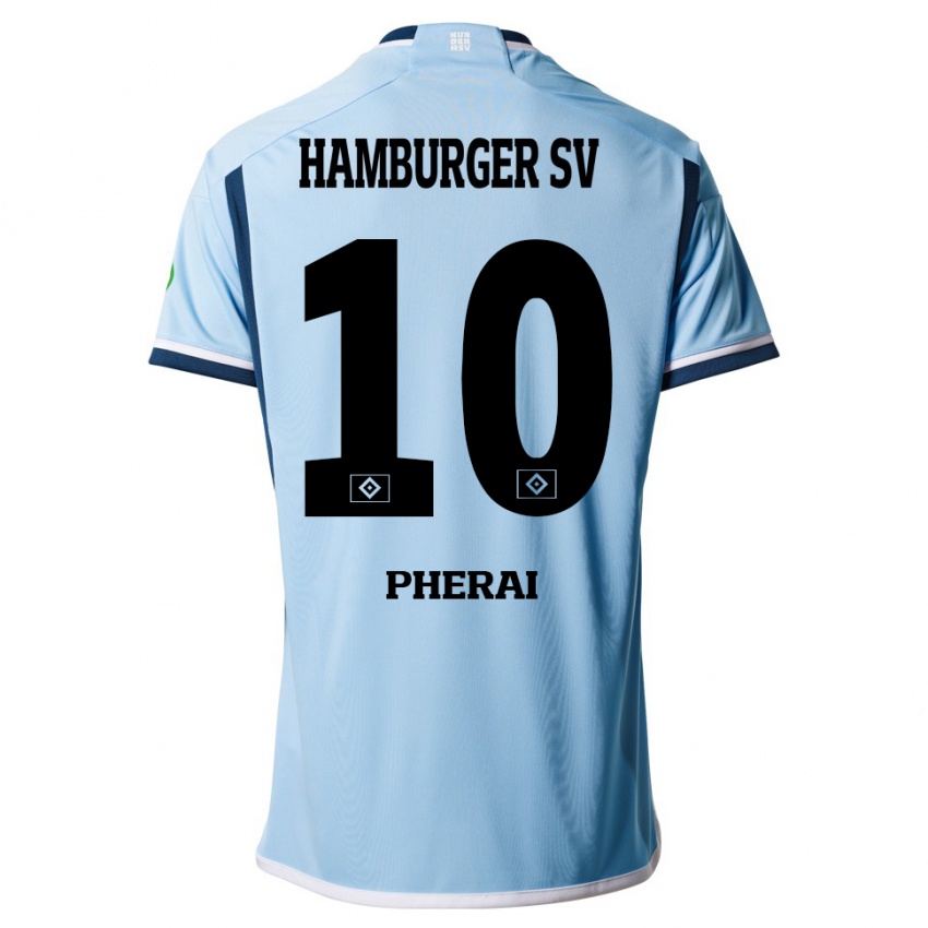 Kinder Immanuel Pherai #10 Blau Auswärtstrikot Trikot 2023/24 T-Shirt Belgien
