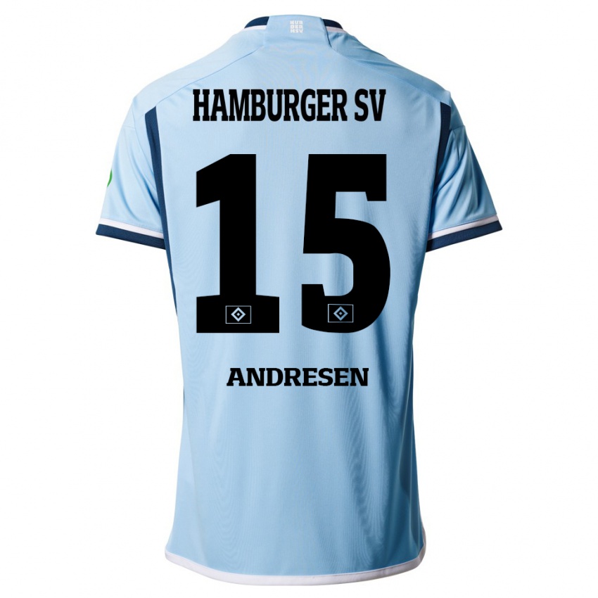 Kinder Bent Andresen #15 Blau Auswärtstrikot Trikot 2023/24 T-Shirt Belgien
