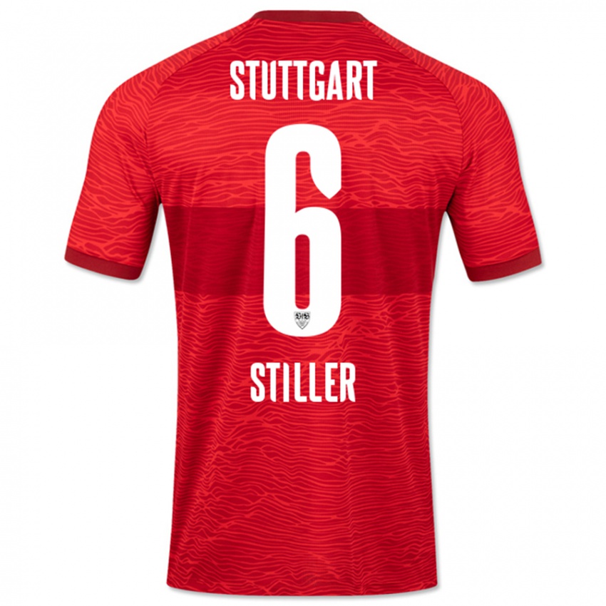 Kinder Angelo Stiller #6 Rot Auswärtstrikot Trikot 2023/24 T-Shirt Belgien