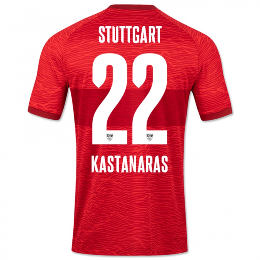 Kinder Thomas Kastanaras #22 Rot Auswärtstrikot Trikot 2023/24 T-Shirt Belgien