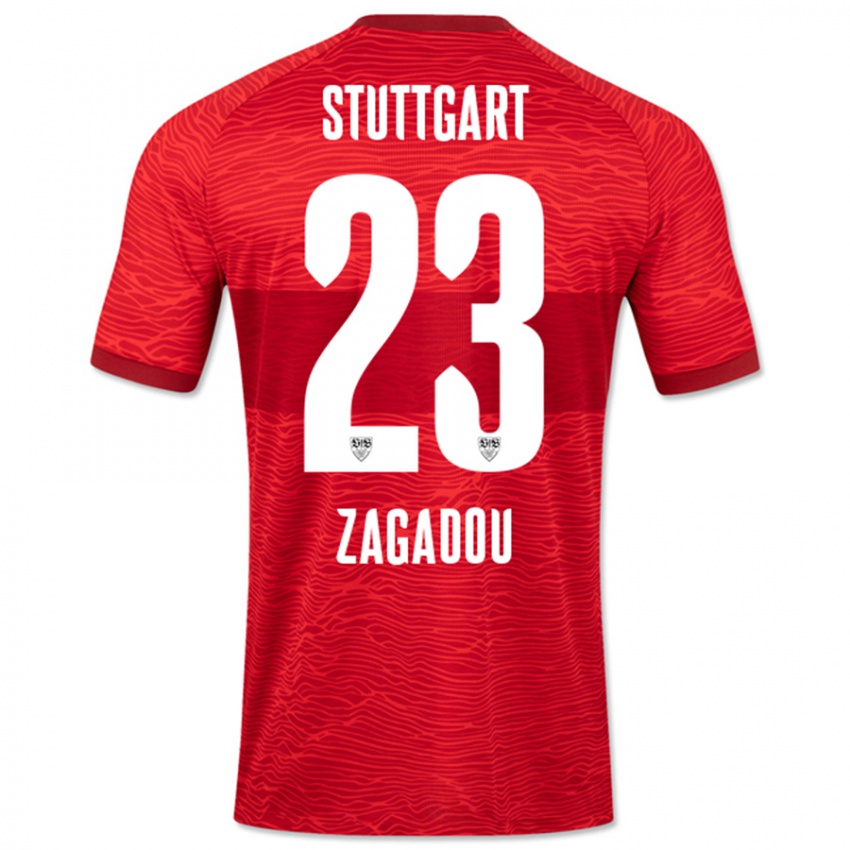 Kinder Dan-Axel Zagadou #23 Rot Auswärtstrikot Trikot 2023/24 T-Shirt Belgien