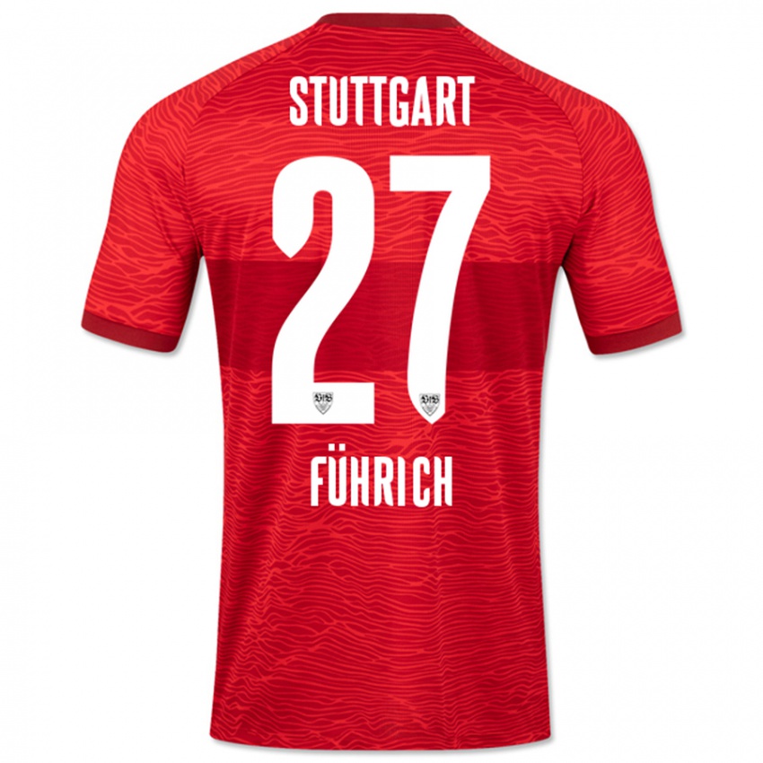 Kinder Chris Führich #27 Rot Auswärtstrikot Trikot 2023/24 T-Shirt Belgien