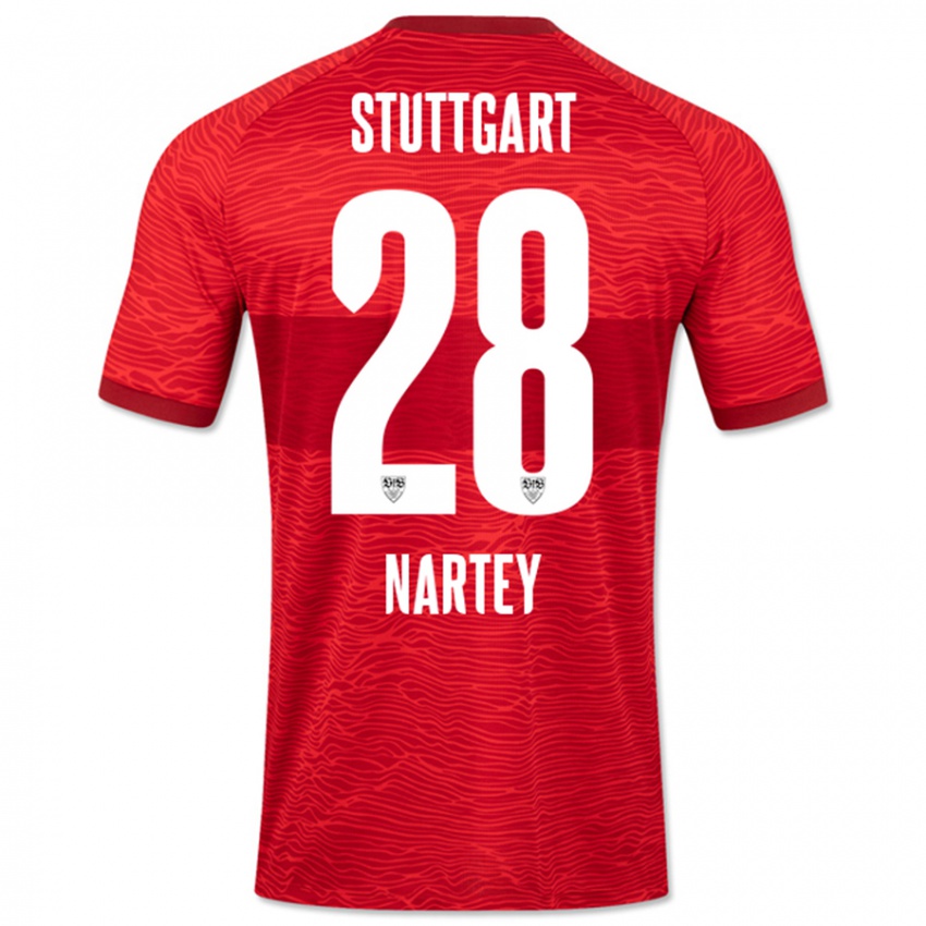 Kinder Nikolas Nartey #28 Rot Auswärtstrikot Trikot 2023/24 T-Shirt Belgien