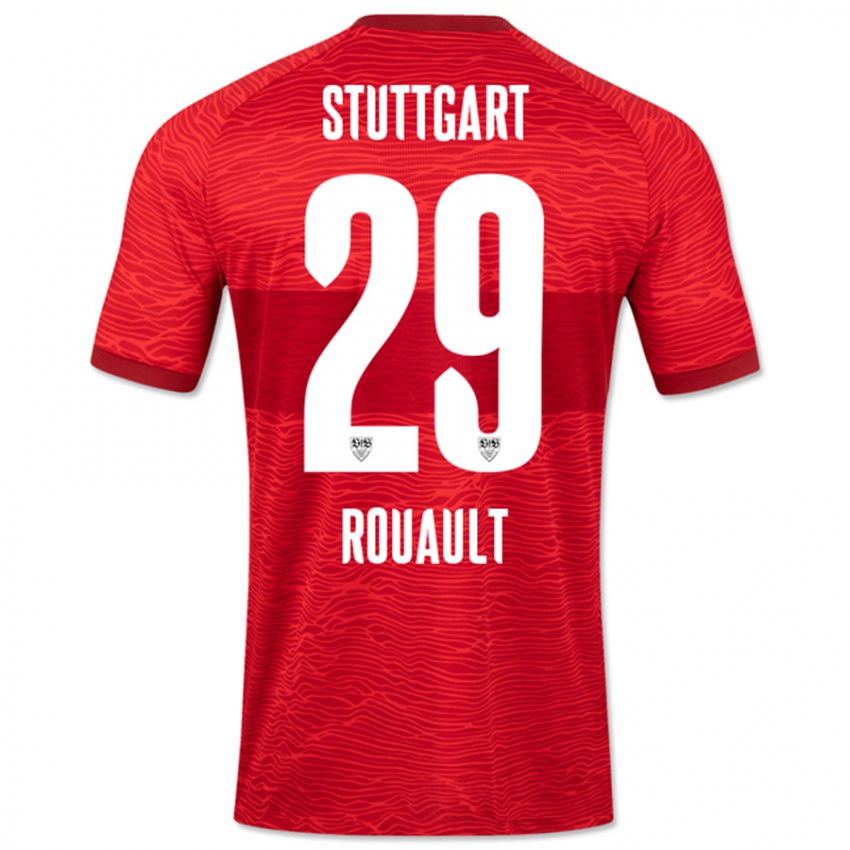 Kinder Anthony Rouault #29 Rot Auswärtstrikot Trikot 2023/24 T-Shirt Belgien