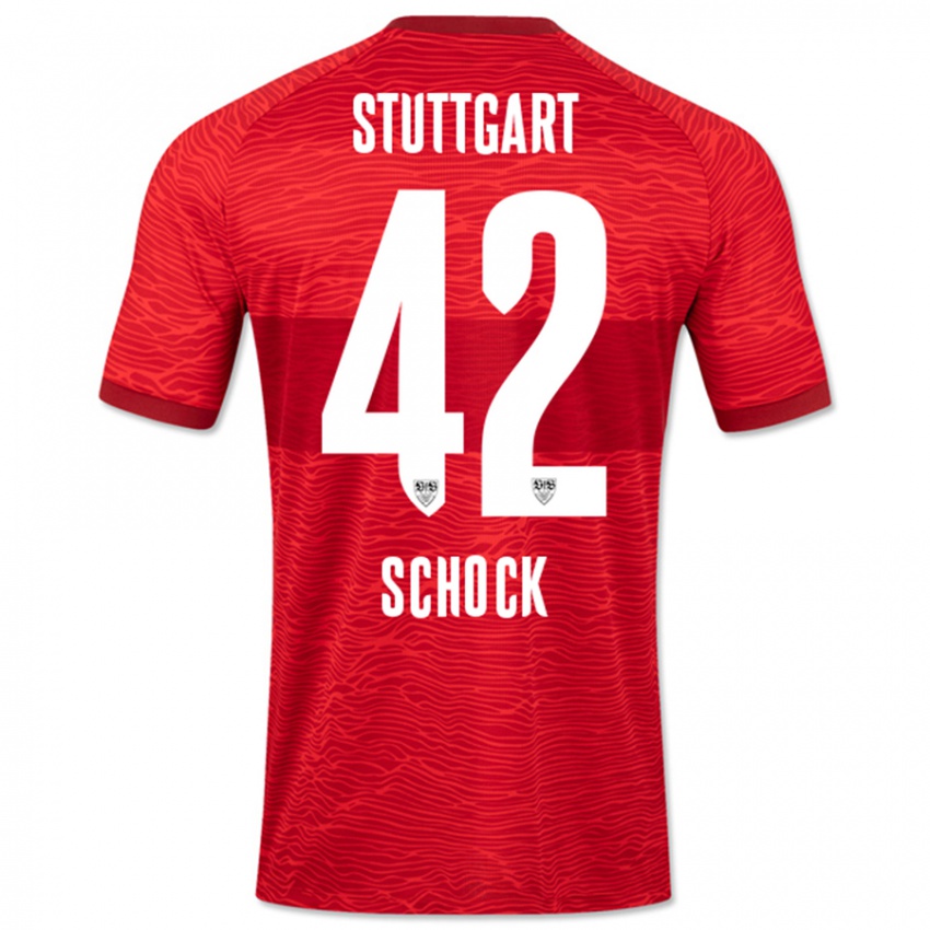 Kinder Florian Schock #42 Rot Auswärtstrikot Trikot 2023/24 T-Shirt Belgien
