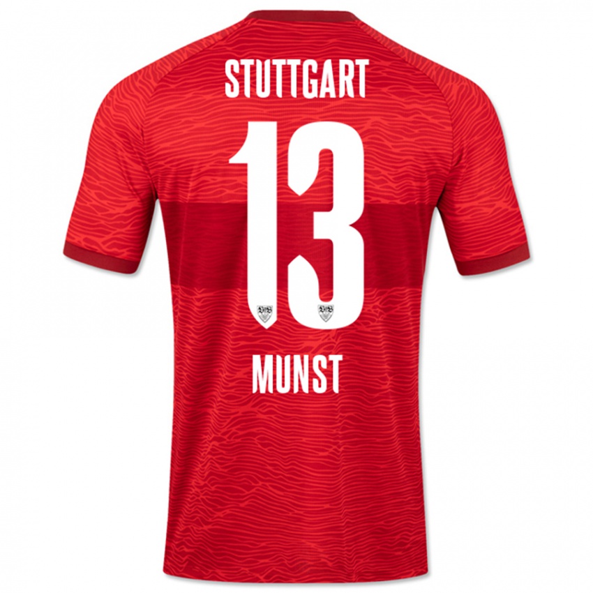 Kinder Leonhard Münst #13 Rot Auswärtstrikot Trikot 2023/24 T-Shirt Belgien