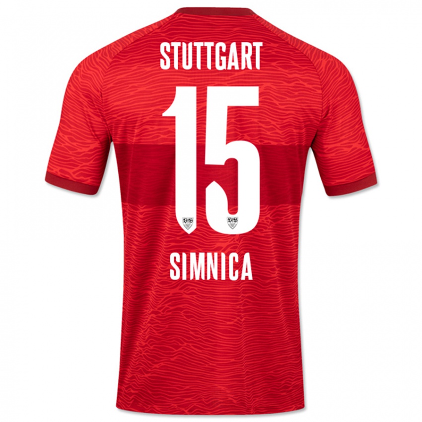 Kinder Luan Simnica #15 Rot Auswärtstrikot Trikot 2023/24 T-Shirt Belgien