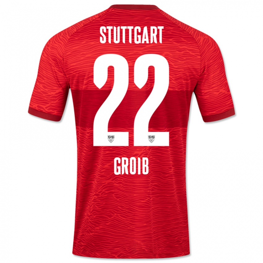 Kinder Alexander Groiß #22 Rot Auswärtstrikot Trikot 2023/24 T-Shirt Belgien
