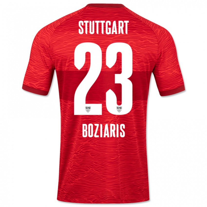 Kinder Giannis Boziaris #23 Rot Auswärtstrikot Trikot 2023/24 T-Shirt Belgien