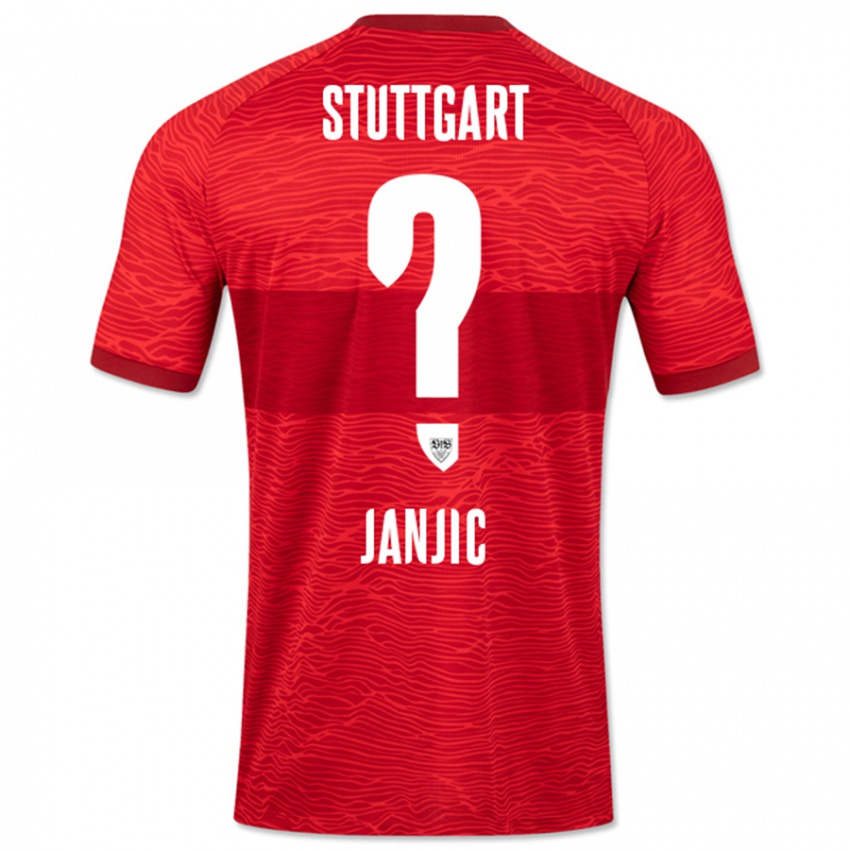 Kinderen Antonijo Janjic #0 Rood Uitshirt Uittenue 2023/24 T-Shirt België