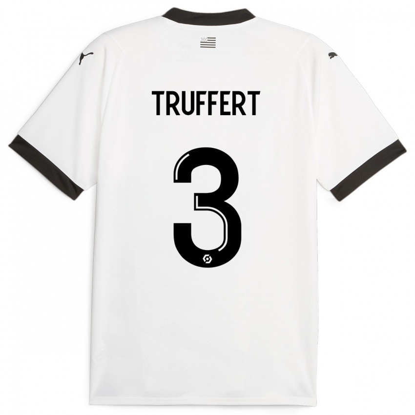 Enfant Maillot Adrien Truffert #3 Blanc Tenues Extérieur 2023/24 T-Shirt Belgique