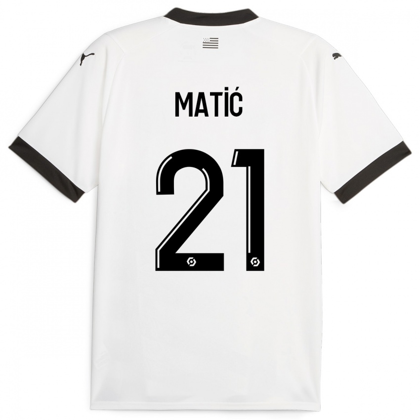 Enfant Maillot Nemanja Matic #21 Blanc Tenues Extérieur 2023/24 T-Shirt Belgique